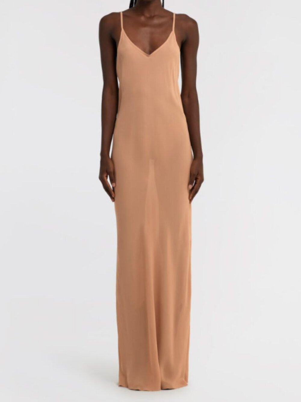 Roberto Cavalli Beige Maxi Slip Dress in Natural Beige Pink